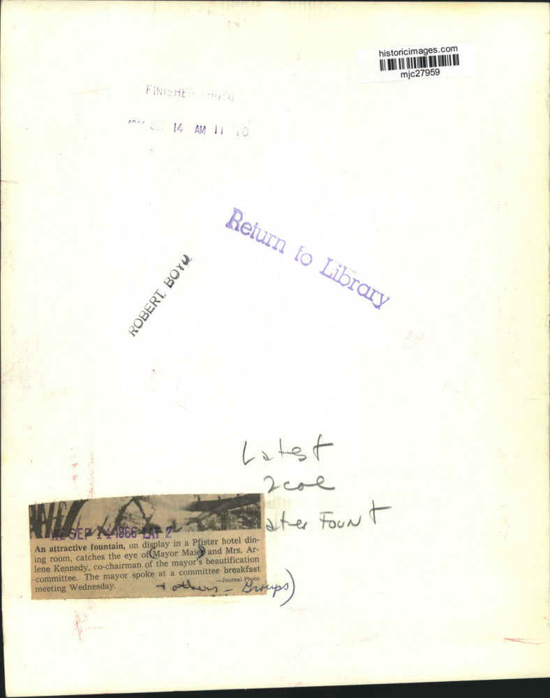 1966 Press Photo Mayor Maier and others at Pfister hotel Milwaukee - mjc27959