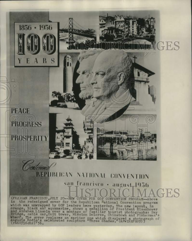 1956 Press Photo 1956 Republican National Convention program cover- Historic Images