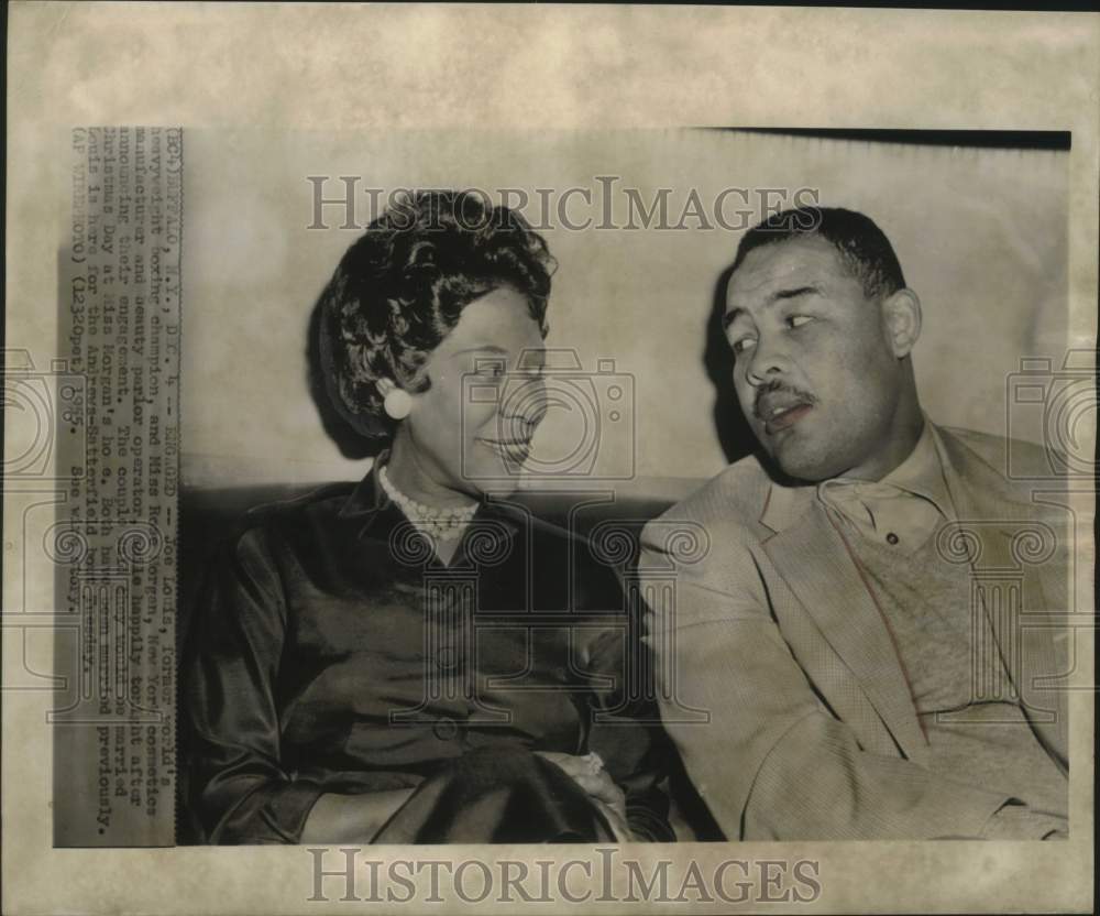 1955 Press Photo Former boxing heavyweight champion Joe Louis & other, New York- Historic Images