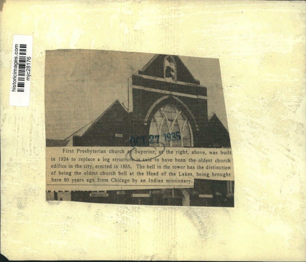 1935 Press Photo First Presbyterian Church at Superior - mjc28176