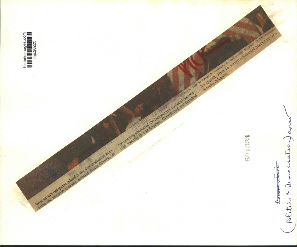 1960 Press Photo Senator Frank Church at the DNC in Los Angeles - mjc28225