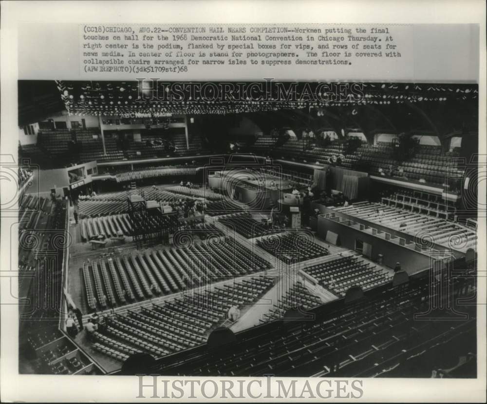 1968 Press Photo Democratic National Convention hall, Chicago, Illinois