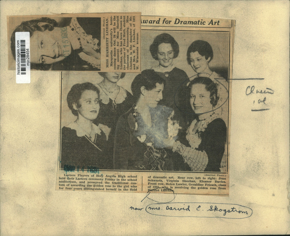 1931 Press Photo Laetere Players of Holy Angels High school, Milwaukee