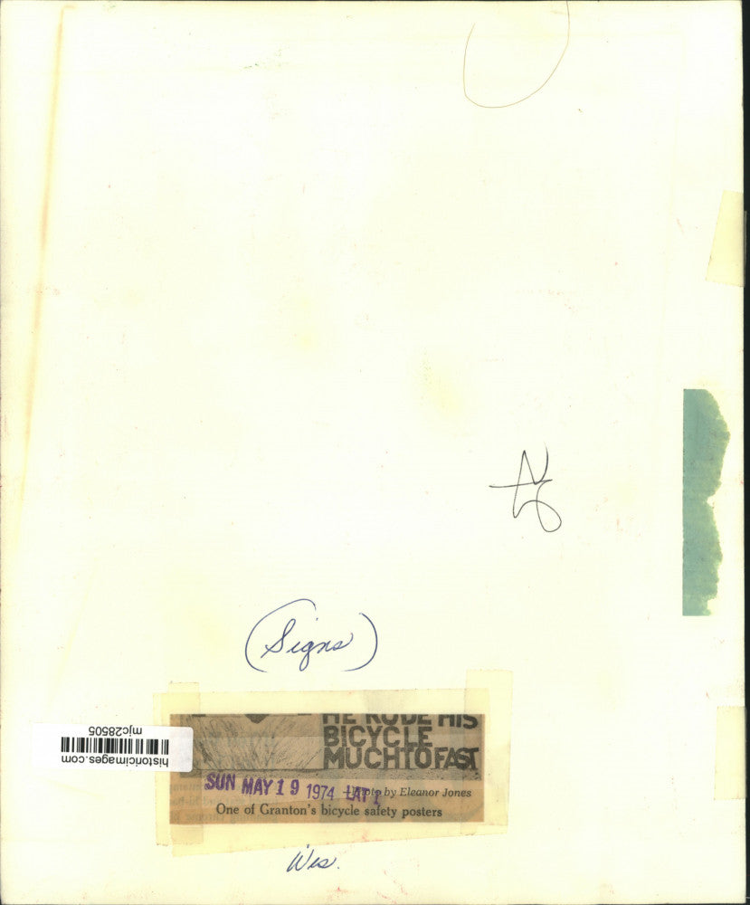 1974 Press Photo Bicycle safety poster in Granton, Wisconsin - mjc28505