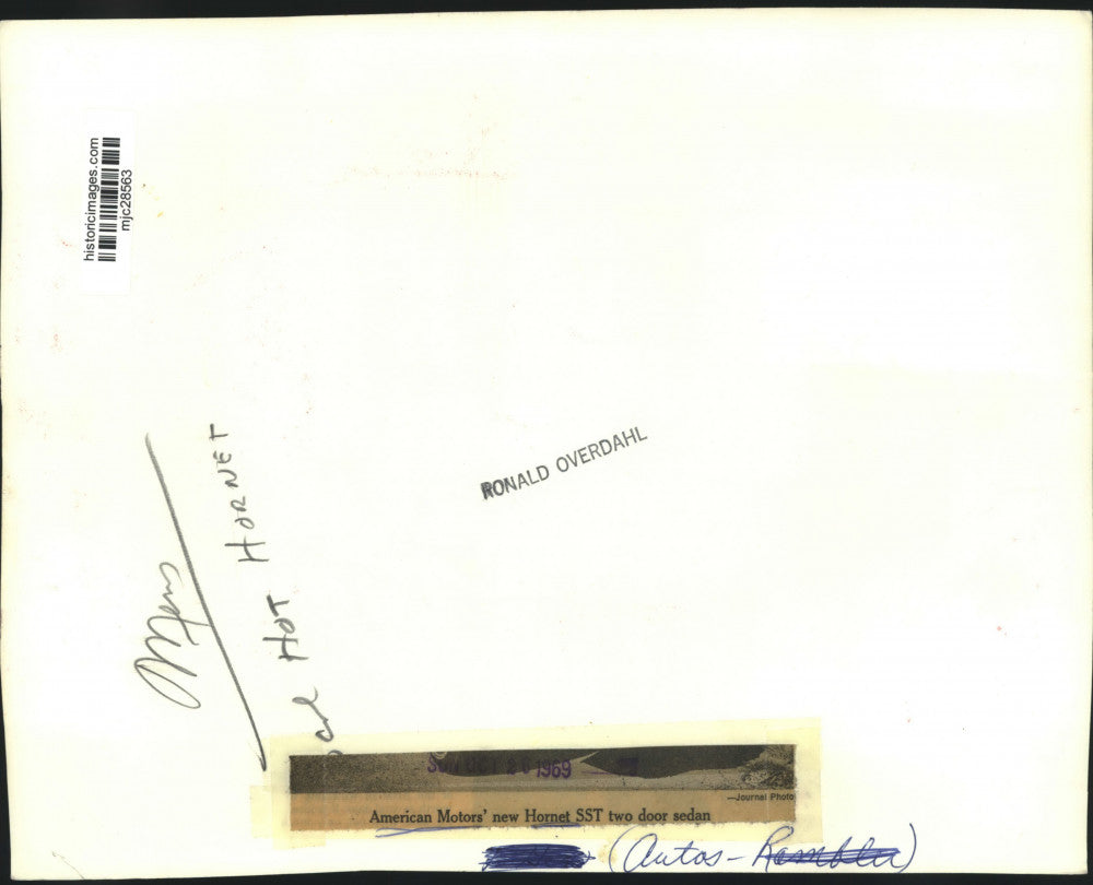 1969 Press Photo American Motors' Hornet SST two door sedan - mjc28563