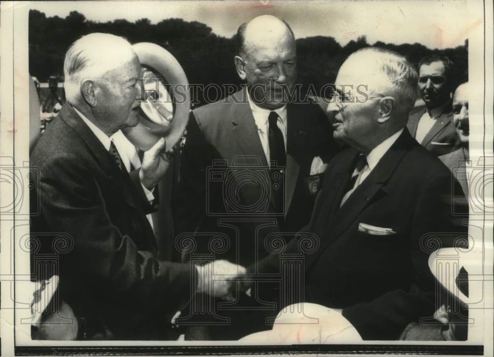 1957 Press Photo Former President Harry S. Truman & others, Missouri - mjc28855- Historic Images