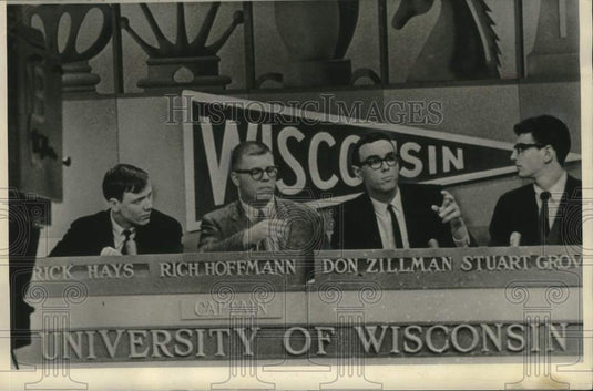 1965 Press Photo University of Wisconsin College Bowl players, Wisconsin- Historic Images