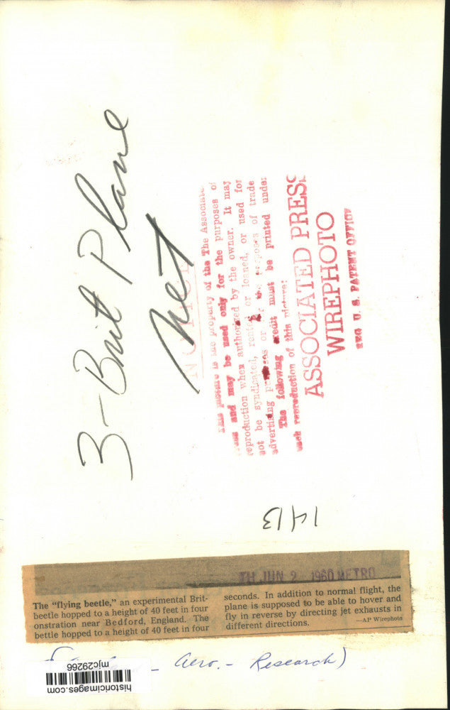 1960 Press Photo Experimental Brit-Beetle near Bedford, England - mjc29266