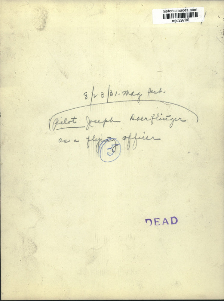 1931 Press Photo Pilot Joseph Daerflnger as a flying officer. - mjc29700