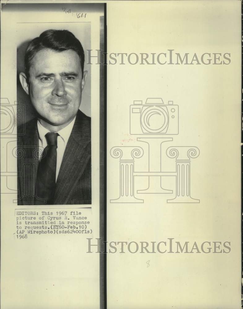 1967 Press Photo Cyrus R. Vance - mjc29982- Historic Images