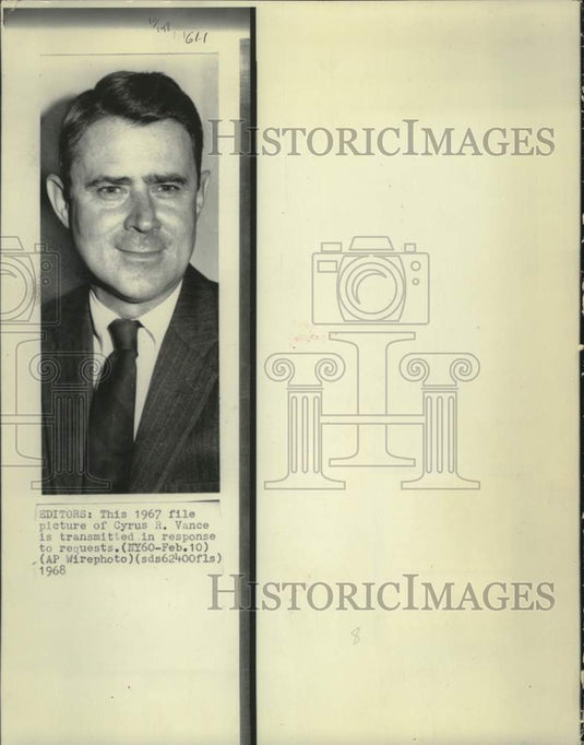 1967 Press Photo Cyrus R. Vance - mjc29982- Historic Images