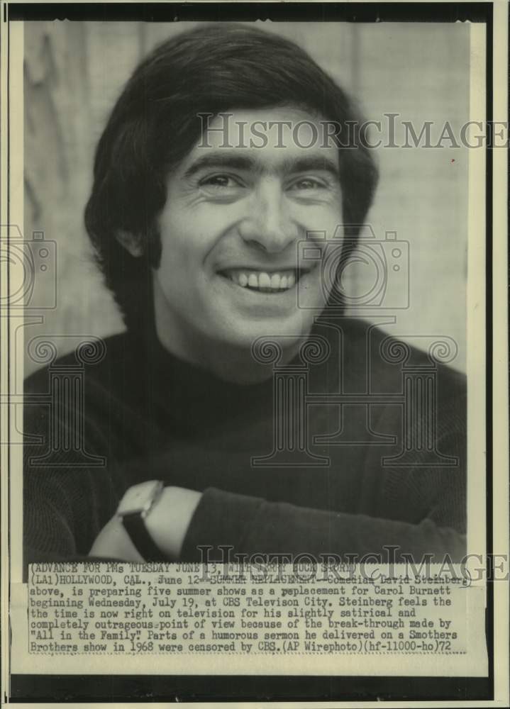 1972 Press Photo Comedian David Steinberg - mjc30536- Historic Images