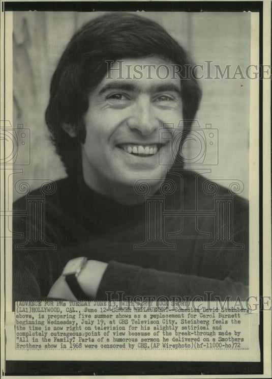 1972 Press Photo Comedian David Steinberg - mjc30536- Historic Images