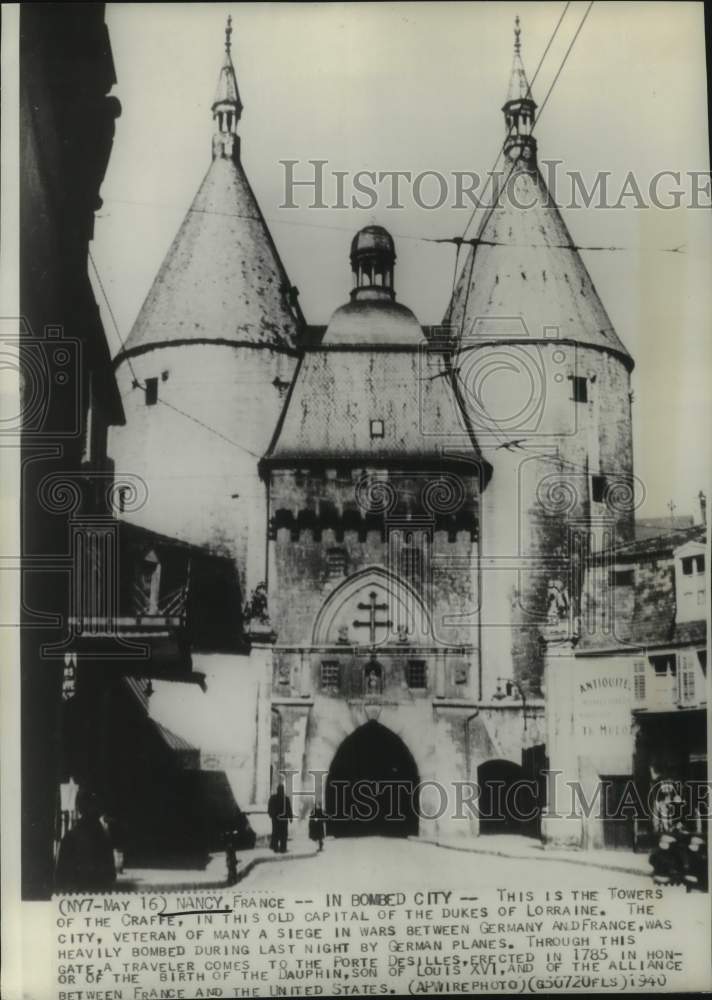 1940 Press Photo The Towers of the Craffe, Nancy France - mjc30785