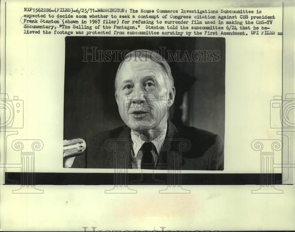 1967 Press Photo Fred Stanton CBS President - mjc30930