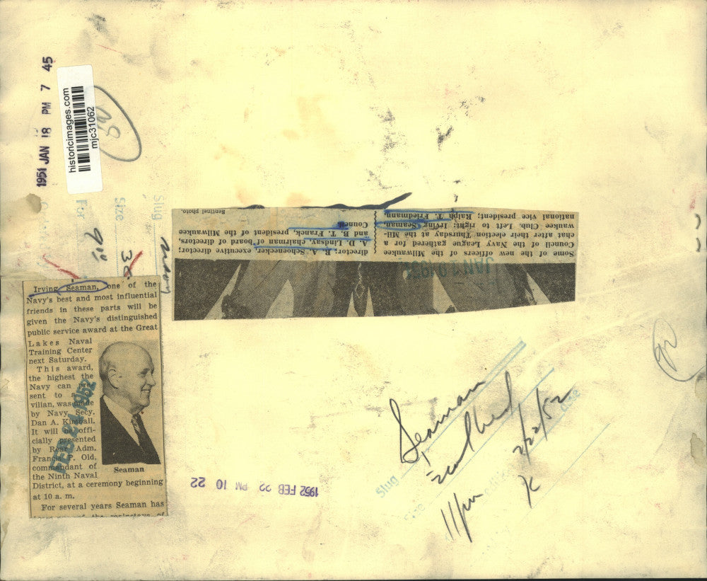 1951 Press Photo New officers of the Milwaukee council of the Navy League