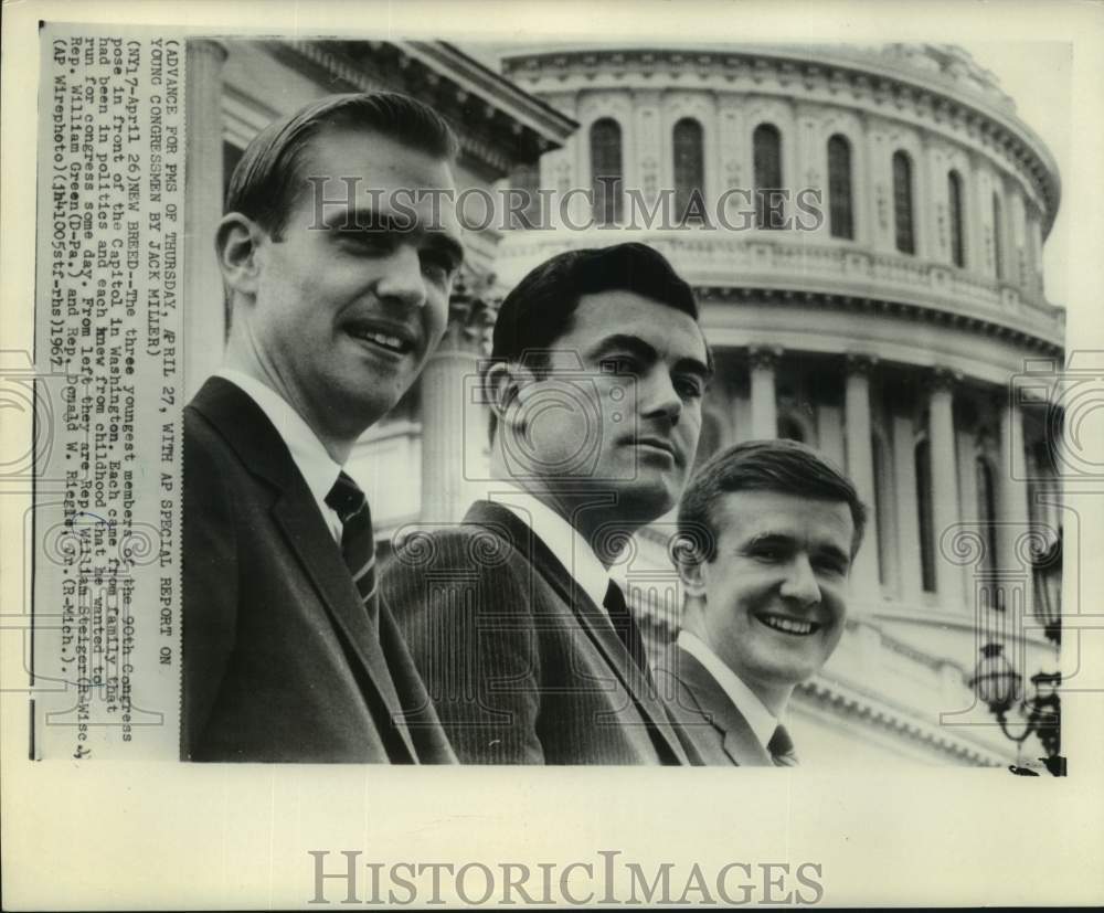 1967 Press Photo Wisconsin Representative William Steiger &amp; others, Washington