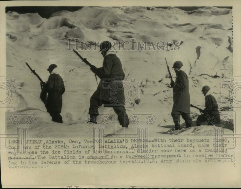 1951 Press Photo Men of the 208th Infantry Battalion, Alaska National Guard- Historic Images