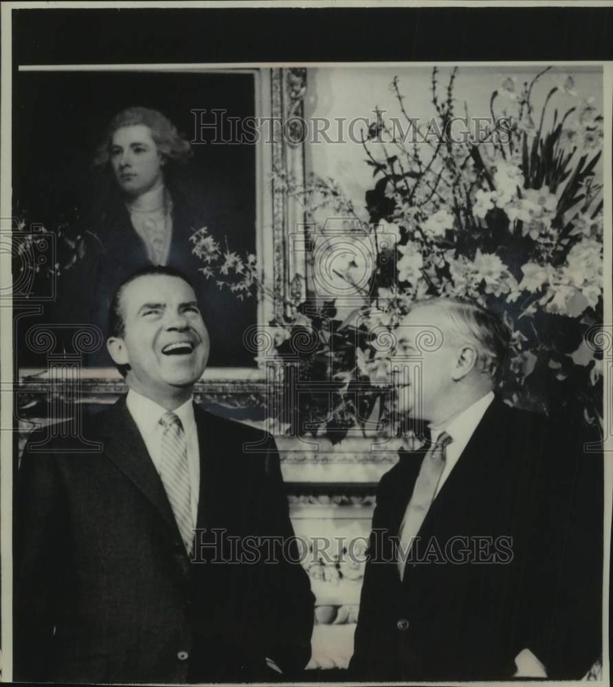 1969 Press Photo President Nixon and Prime Minister Wilson, 10 Downing St