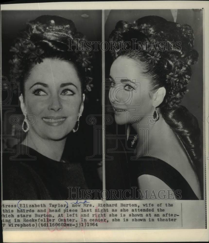 1964 Press Photo Actress Elizabeth Taylor at Broadway and RCA building, New York- Historic Images