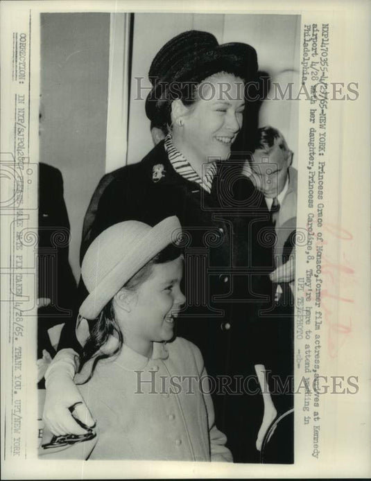 1965 Press Photo Princess Grace of Monaco & her daughter in New York - mjc32301- Historic Images