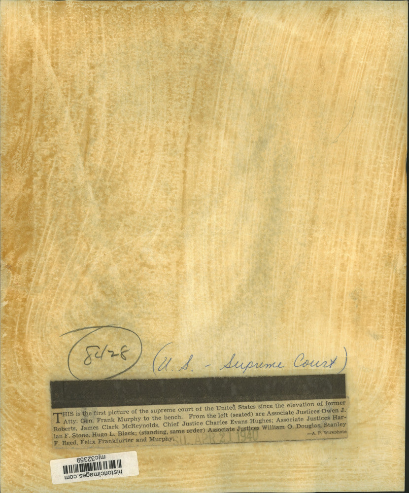 1940 Press Photo Supreme Court of the United States members - mjc32359