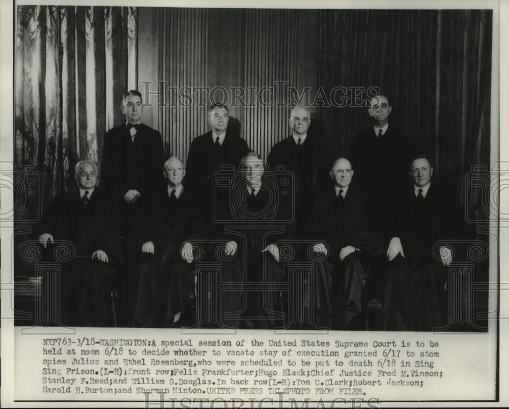 1953 Press Photo United States Supreme Court members, Washington - mjc32618- Historic Images