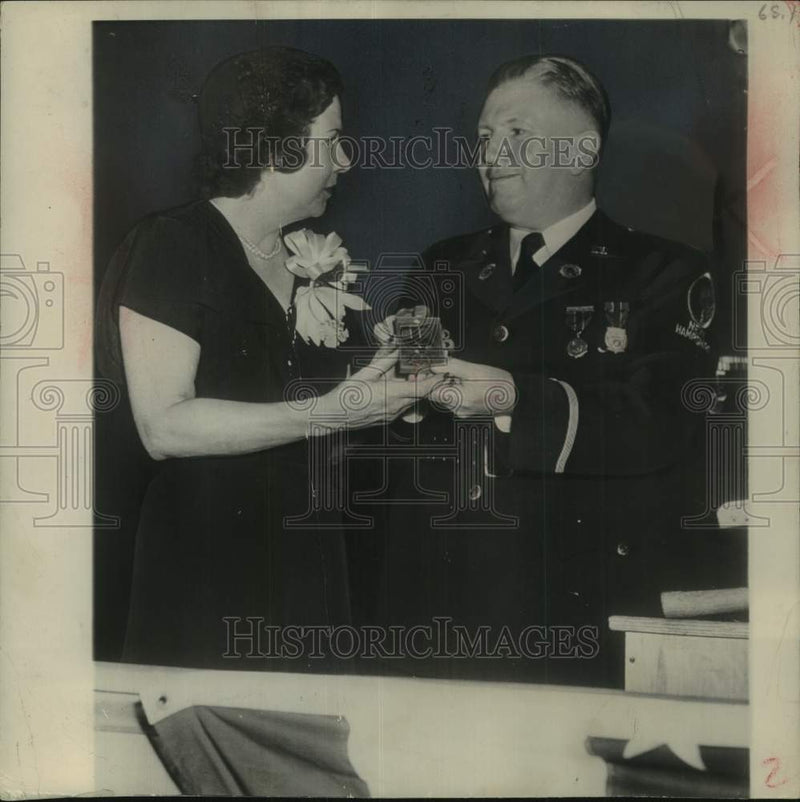 Load image into Gallery viewer, 1949 Press Photo Mrs. Babe Ruth and James F. O'Neill at Philadelphia Legion.
