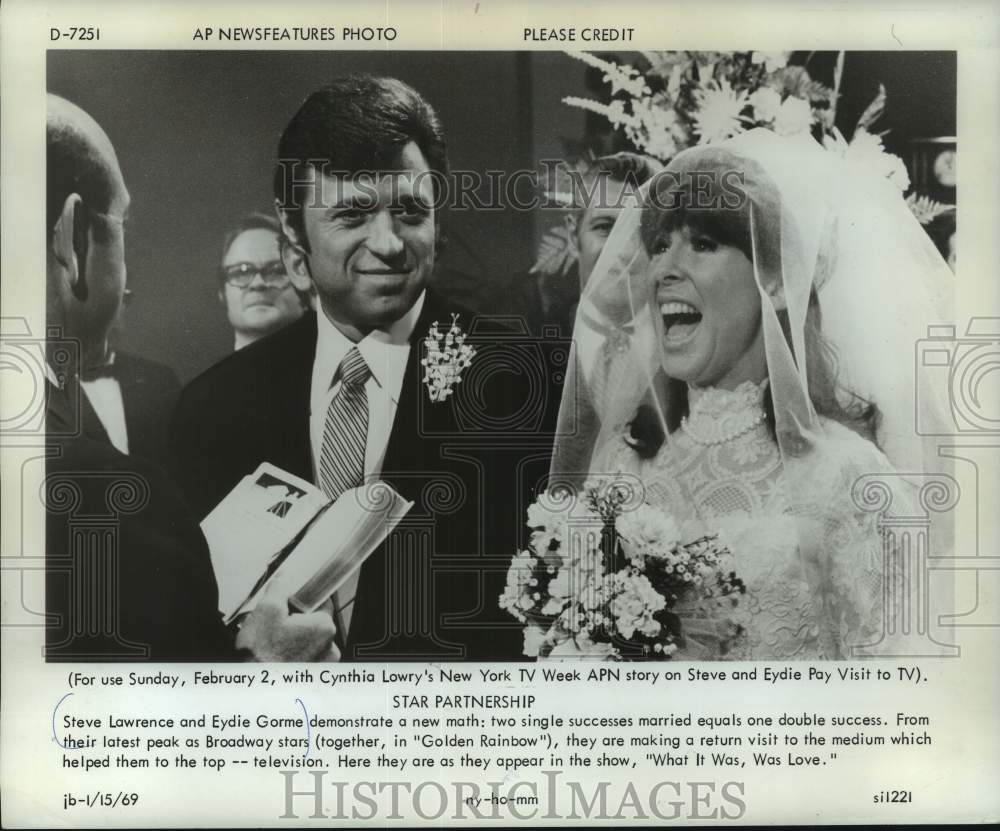 1969 Press Photo Steve Lawrence & Eydie Gorme in "What It Was, Was Love."- Historic Images