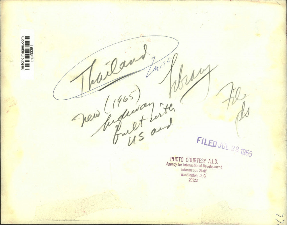 1965 Press Photo New Highway Built with U.S. Aid, Thailand - mjc33381