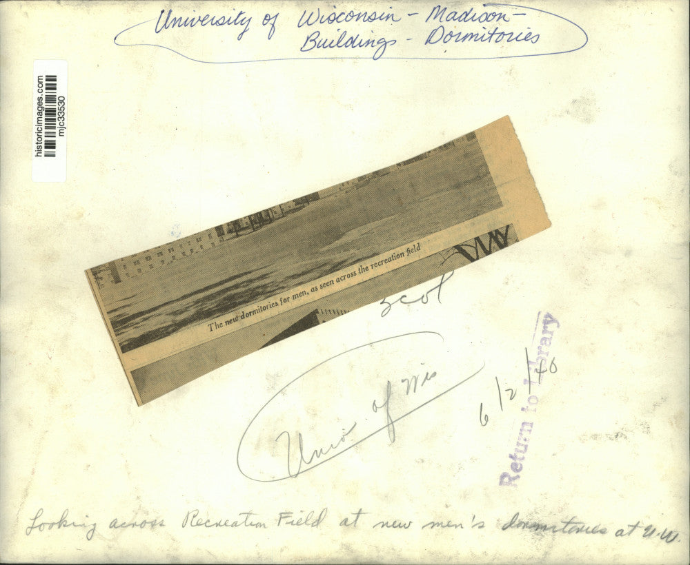 1940 Press Photo University of Wisconsin new dormitories for men - mjc33530