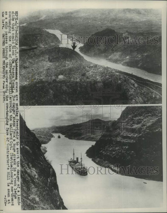 1954 Press Photo Contractor's Hill and Gaillard Cut at Panama Canal - mjc33997- Historic Images