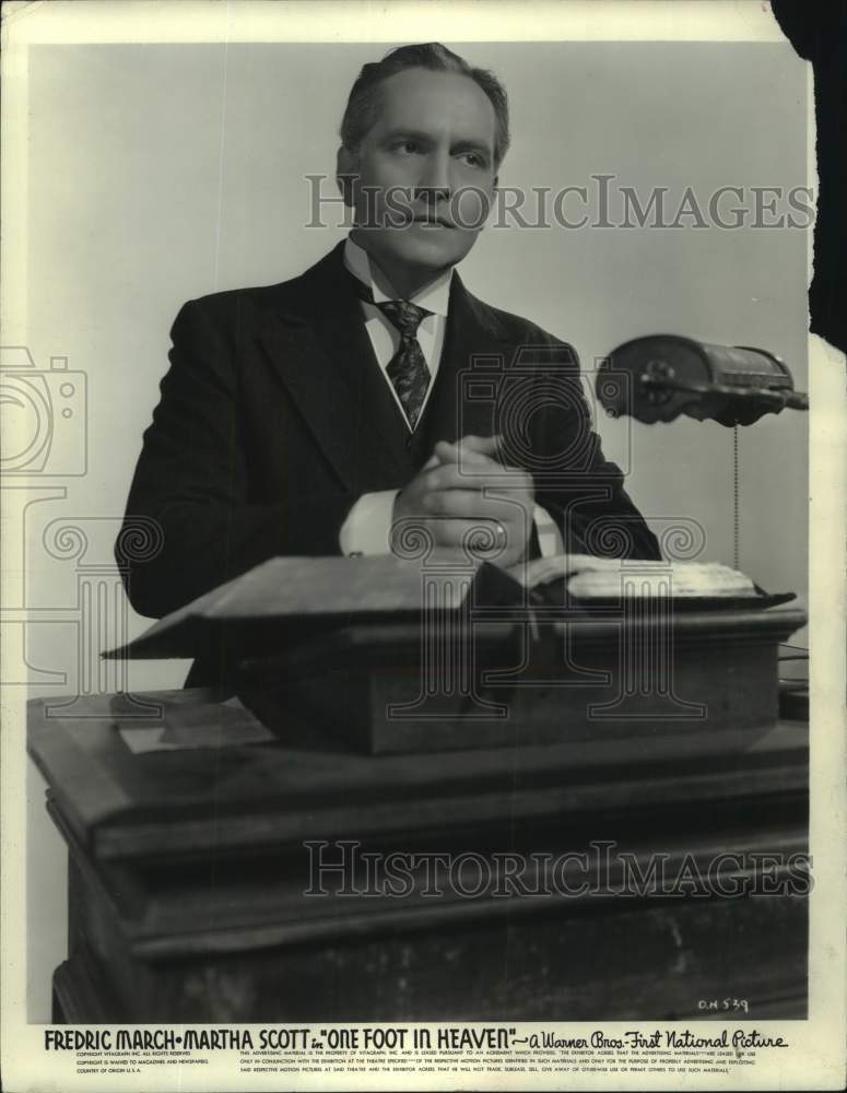 1941 Press Photo Actor Frederic March, star of &quot;One Foot in Heaven&quot; - mjc34013- Historic Images