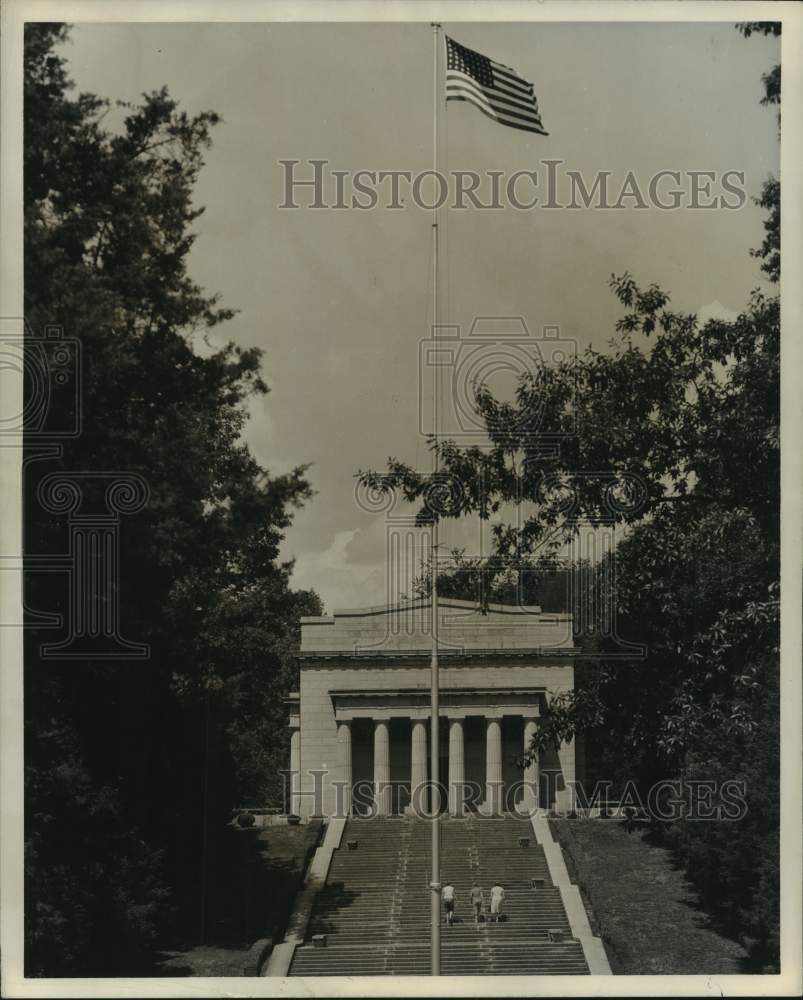 1955 Press Photo Shrine located within Abraham Lincoln National Historical Park