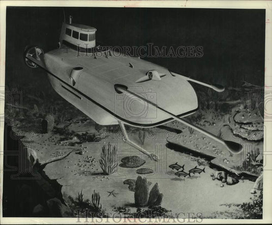 1968 Press Photo Deepstar 2000 research oceanography vehicle artist's sketch- Historic Images
