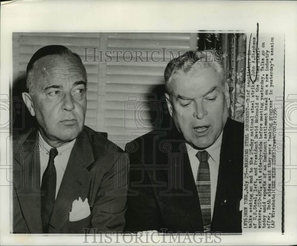 1956 Press Photo John Stephens and David McDonald before meeting - mjc35474