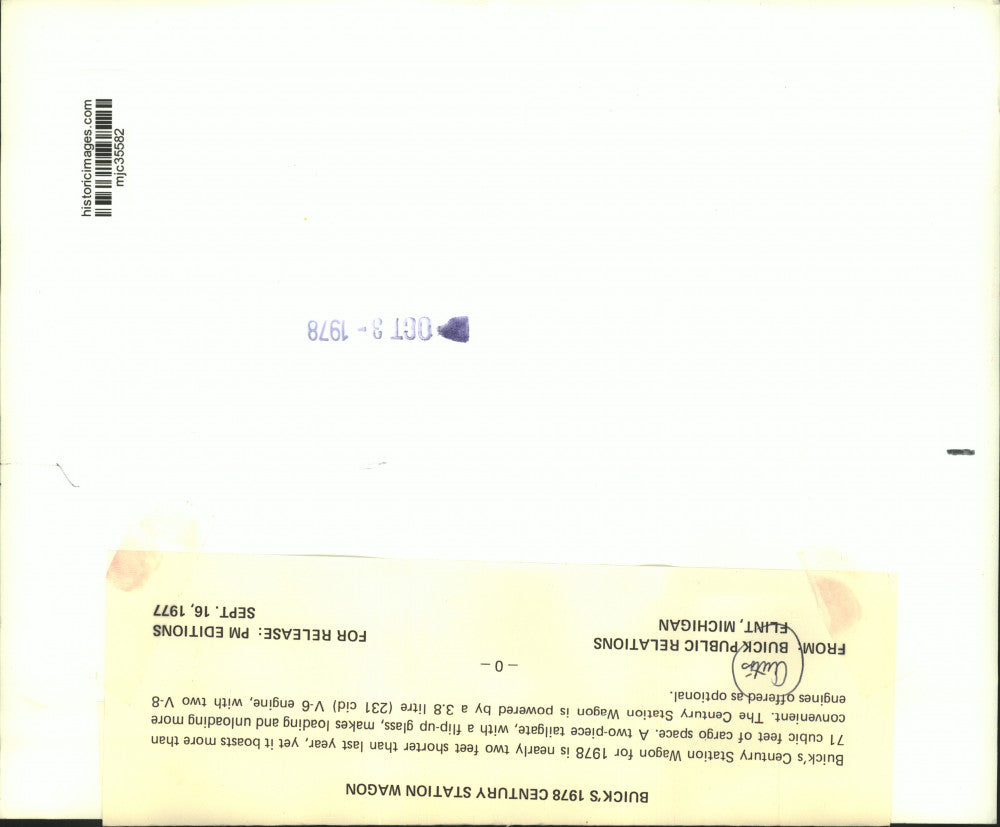 1977 Press Photo The 1978 Buick Century Station Wagon - mjc35582