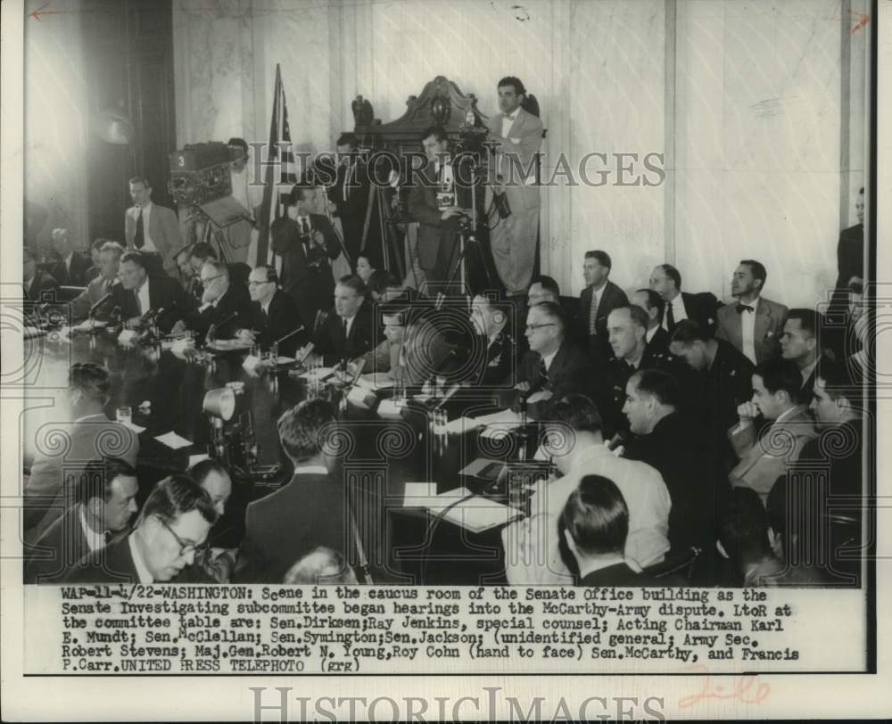 1954 Press Photo McCarthy Senate Investigating subcommittee Begins Hearings