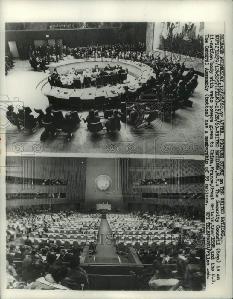 1960 Press Photo United Nations Security Council And General Assembly Rooms- Historic Images