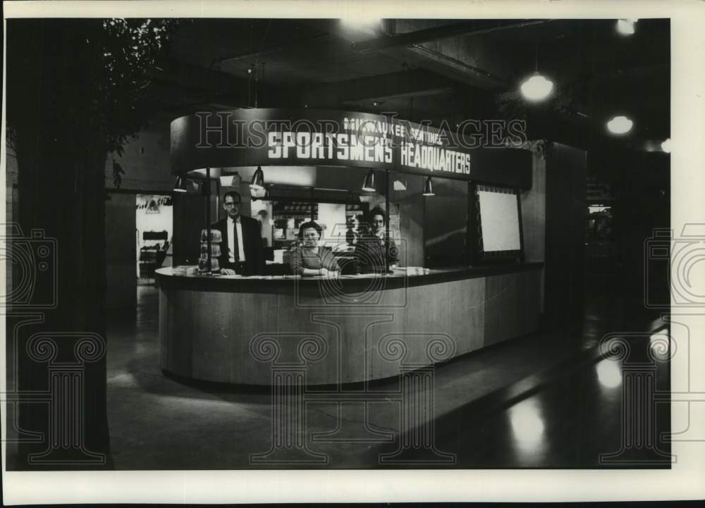 1963 Press Photo Sentinel booth at the Arena for Milwaukee Sentinel Sports Show
