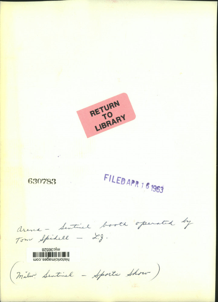 1963 Press Photo Sentinel booth at the Arena for Milwaukee Sentinel Sports Show