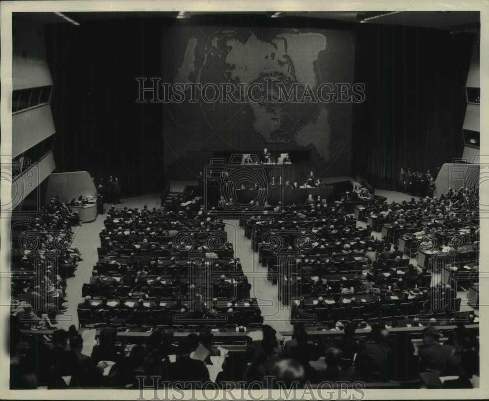 1956 Press Photo United Nations General Assembly Hall, Flushing Meadows- Historic Images