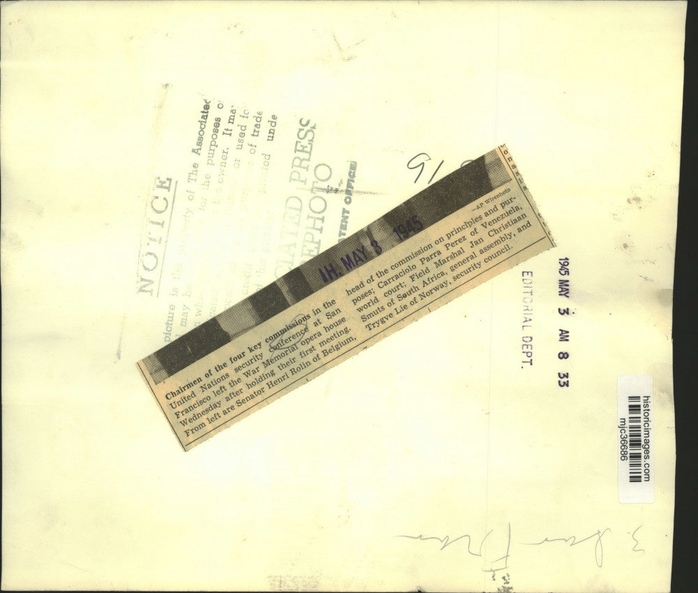 1945 Press Photo United Nations Security Conference Chairmen, San Francisco