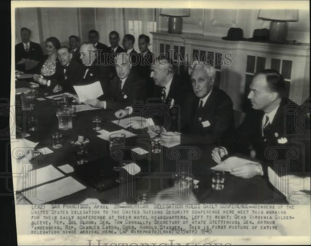 1945 Press Photo United States Delegation to United Nations Security Conference- Historic Images