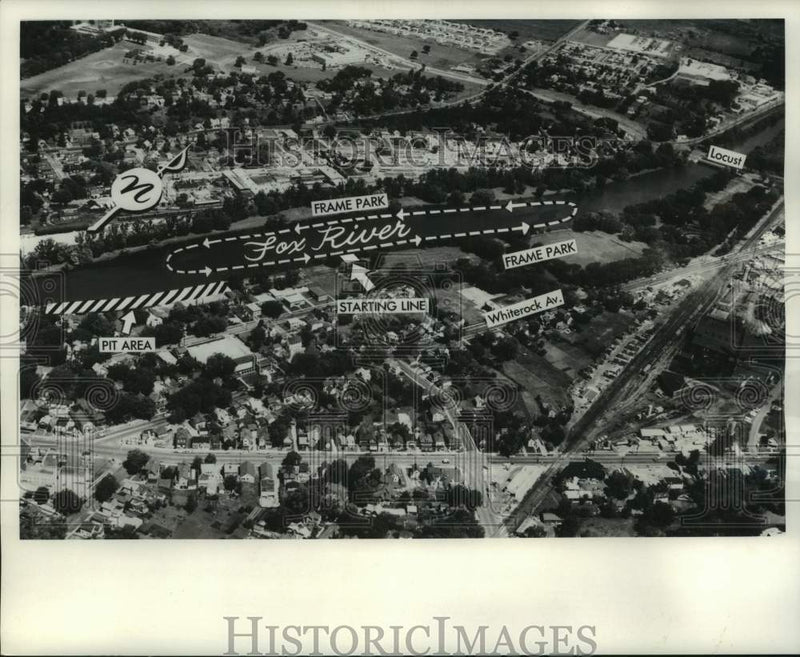 Load image into Gallery viewer, 1964 Press Photo A view of Fox River, Milwaukee Journal's outboard regatta venue
