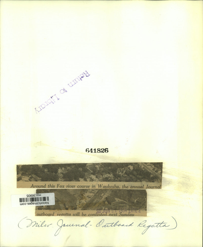 1964 Press Photo A view of Fox River, Milwaukee Journal's outboard regatta venue