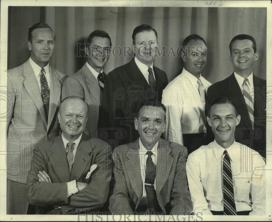 1952 Press Photo Milwaukee Journal advertising employees after "fishin' mission"- Historic Images