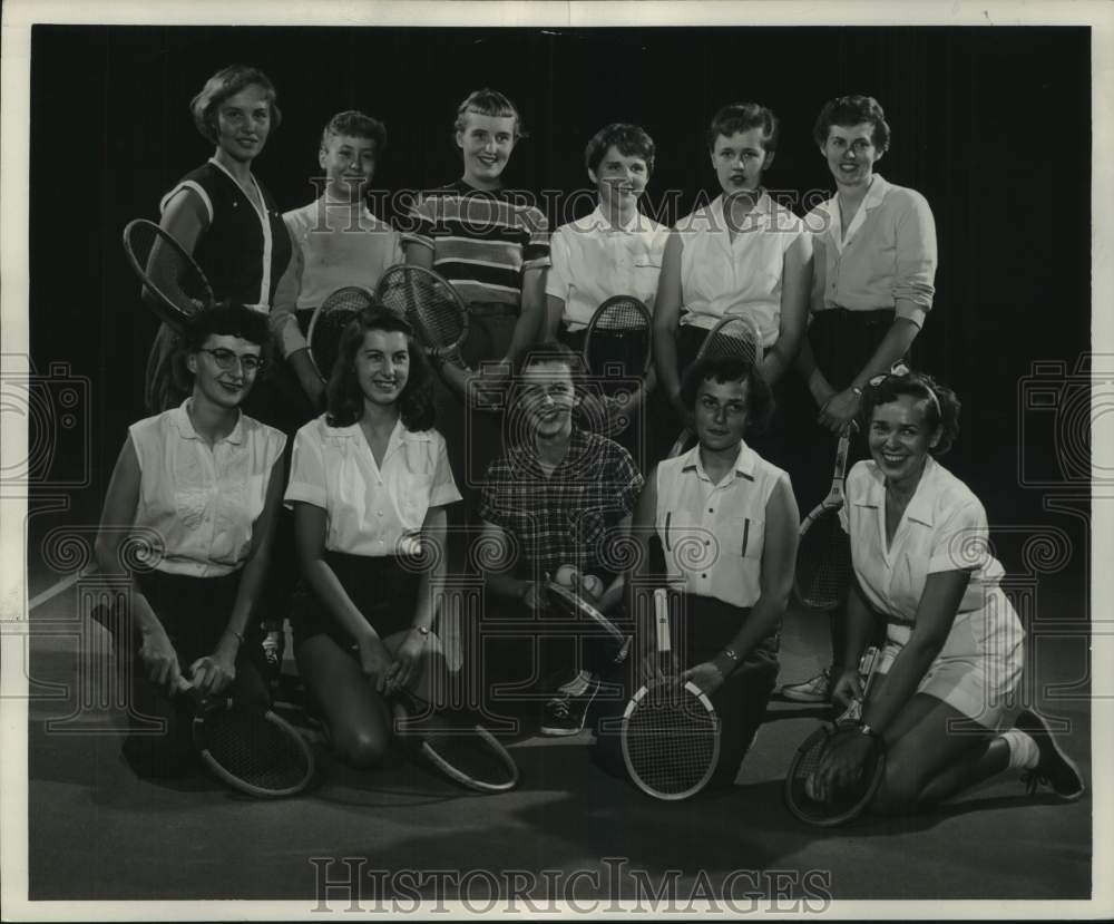 1954 Press Photo Participants in The Journal Girls' Tennis club's first season- Historic Images