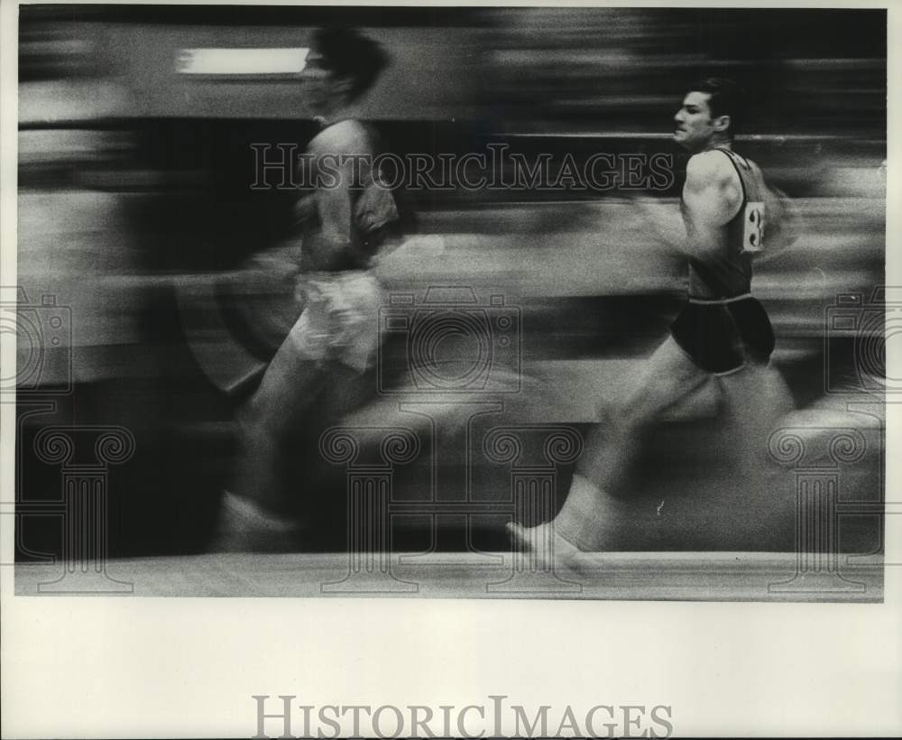 1969 Press Photo Runners at high speed during Milwaukee Journal Track Meet.