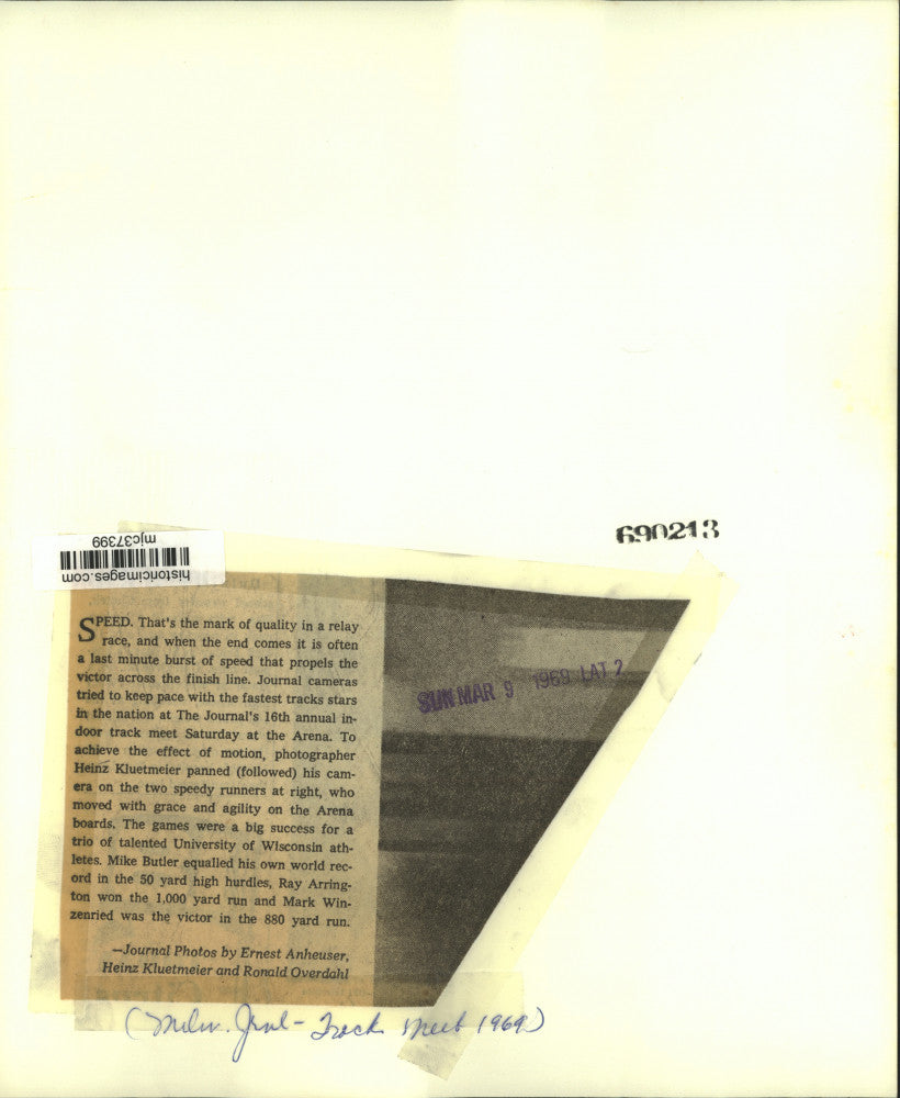 1969 Press Photo Runners at high speed during Milwaukee Journal Track Meet.